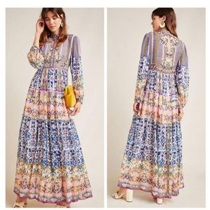 Anthropologie by Bhanuni Jyoti Anastasia Maxi Dress Size 8